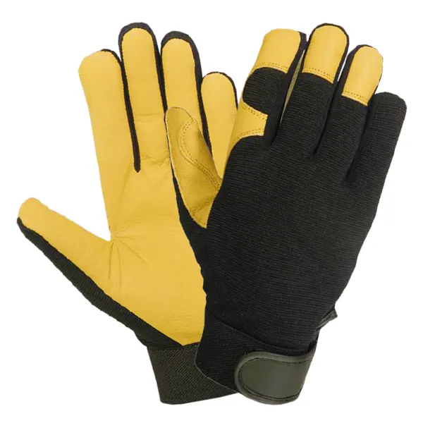 Gloves - Mechanic Goatskin Palm Black/Yellow 10I-MECH3 Medium 12PR/PK
