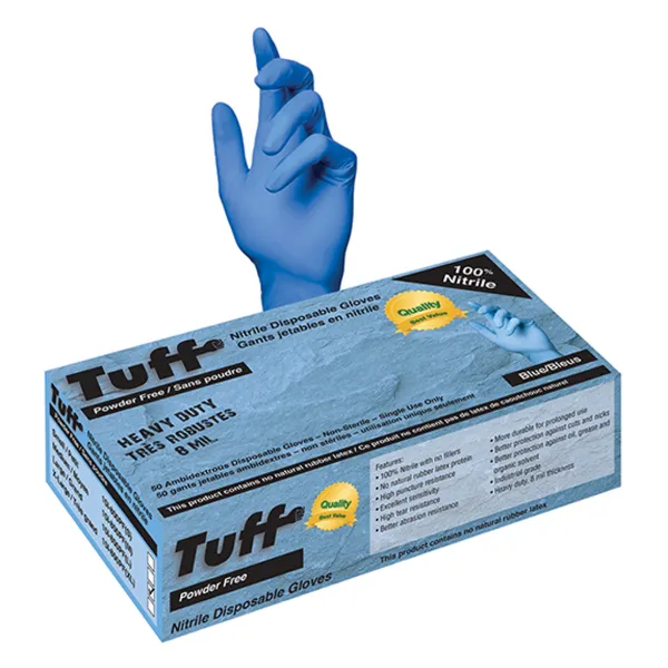 Gloves - Nitrile Disposable Industrial Grade Blue 15I-800PF 8MIL Small 50/BX