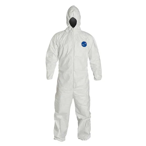 Coverall - Hood, Elastic Wrist & Ankle, Zipper Closure White Tyvek 400 2X-Large 25/CS