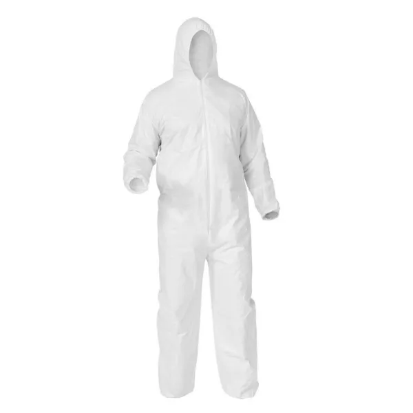 Coverall - SMS Hood, Elastic Wrist & Ankle White 16I-428 Large 25/CS