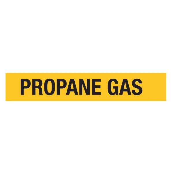 Decal Pipe Marker - "Propane Gas" Black and Yellow 1.5IN x 8.5IN 1/PK