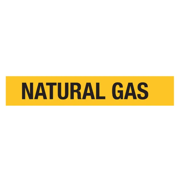 Decal Pipe Marker - "Natural Gas" Black on Yellow 1.5IN x 8.5IN 1/PK