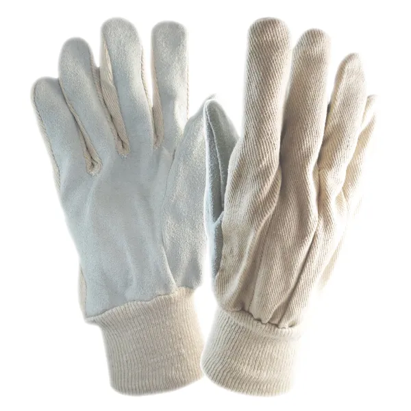 Gloves - Leather Palm Knit Wrist Grey 45I-604-B Mens 12PR/PK