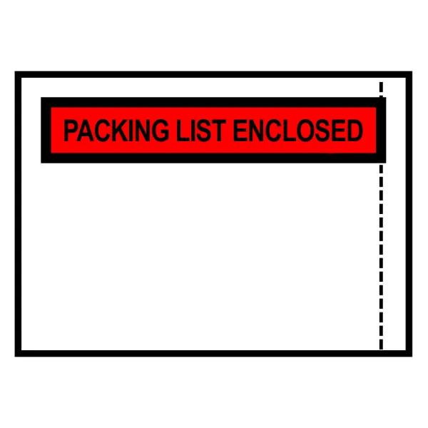 Packing List Envelopes - "Packing List Enclosed" Printed/Red PAK101 4.5IN x 5.5IN 1000/BX