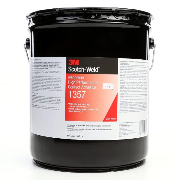 Contact Adhesive - Scotch-Weld™ Neoprene High Performance Neutral/Light Yellow 1357 5GAL PAIL 1/CS
