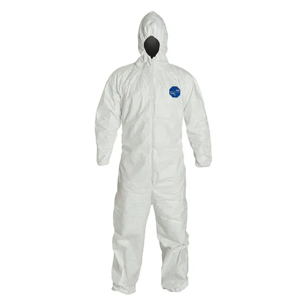 Coverall - Hood, Elastic Wrist & Ankle, Zipper Closure White Tyvek 400 X-Large 25/CS