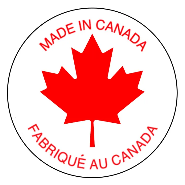 Labels - "Made in Canada" Bilingual Circle Red/White C12 0.5IN 1000/RL