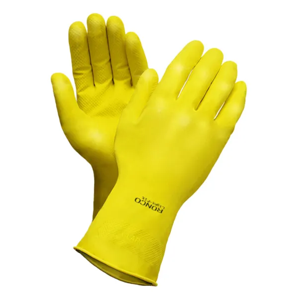 Gloves - Latex Reusable Flockline Yellow Light-Fit™ 12IN 16MIL 15-332-09 Large 12PR/PK 144/CS