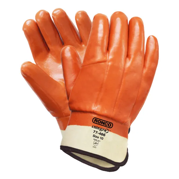 Gloves - Integra™ Single Dipped PVC Jersey Insulated Orange 77-466 One Size 12/PK 72/CS