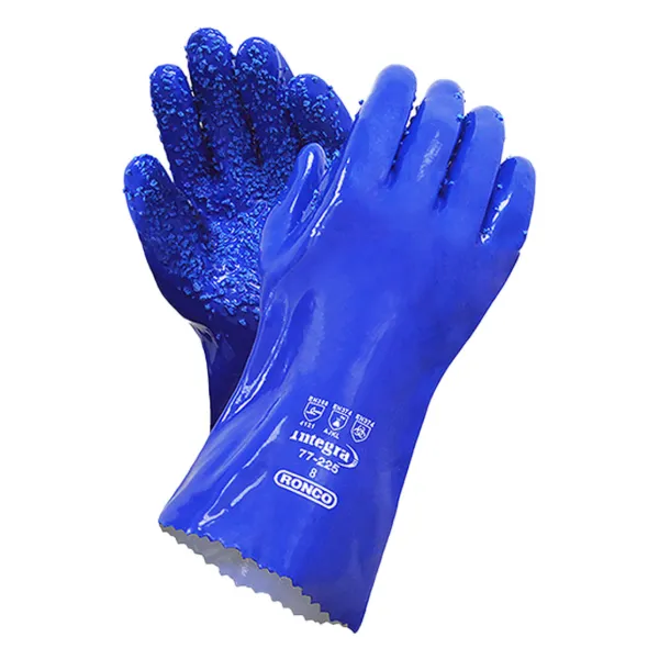 Gloves - Integra™ Double Dipped PVC with PVC Chips Blue 77-225 12IN Large 12/PK 72/CS