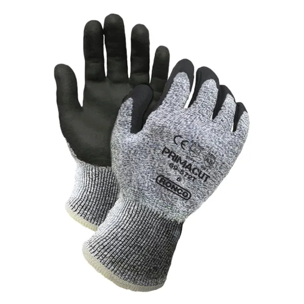 Gloves - Cut Resistant HPPE PrimaCut™ Sandy Nitrile A5 Black/Grey 69-572T-11 2X-Large 6PR/PK 48/CS