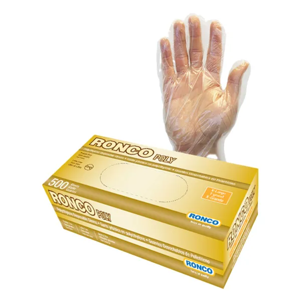 Gloves - Polyethylene Disposable Clear Poly 143 Large 500/BX 10,000/CS
