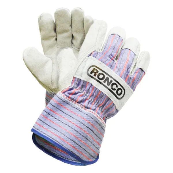 Gloves - Split Leather Fitters Wranglers™ Red/Blue on Grey 74-031-09 Large 12PR/PK 72/CS