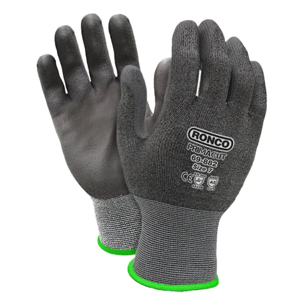Gloves - Cut Resistant PrimaCut™ PU Palm Coated A2 Grey 69-882-09 Large 6PR/PK 48/CS