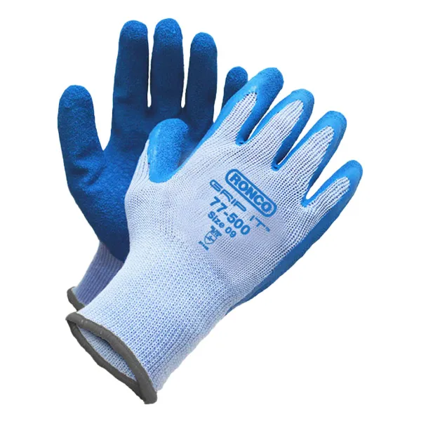 Gloves - Crinkle Latex Coated Polycotton Grip-It™ Blue/Grey 77-500-07 Small 12PR/PK 72/CS