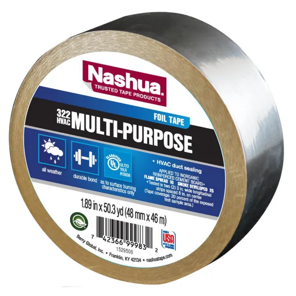 Foil Tape - Aluminum with Kraft Liner Silver 322 48MMx46M 2MIL 24/CS
