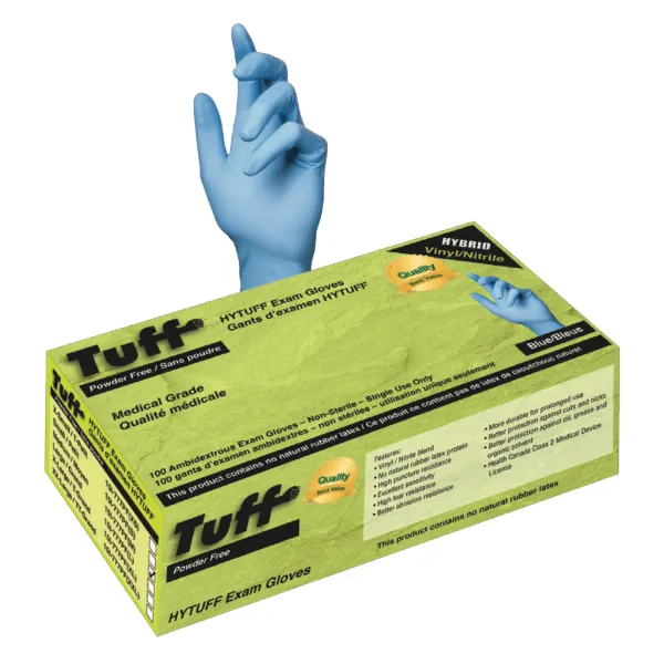 Gloves - Vinyl/Nitrile Disposable Exam Medical Grade Blue 777PF 5MIL Large 100/CS