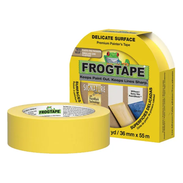 Masking Tape Painters - FrogTape® Delicate Surface Yellow CF160 24MM x 55M 3.3MIL 16/CS
